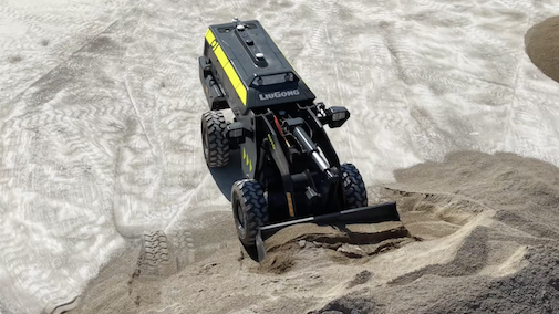 Autonomous LiuGong 820TE electric powered loader in action